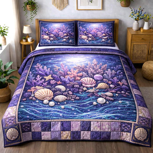 Coastal Treasure 3-Piece Quilted Bedding Set GFTOMA10203