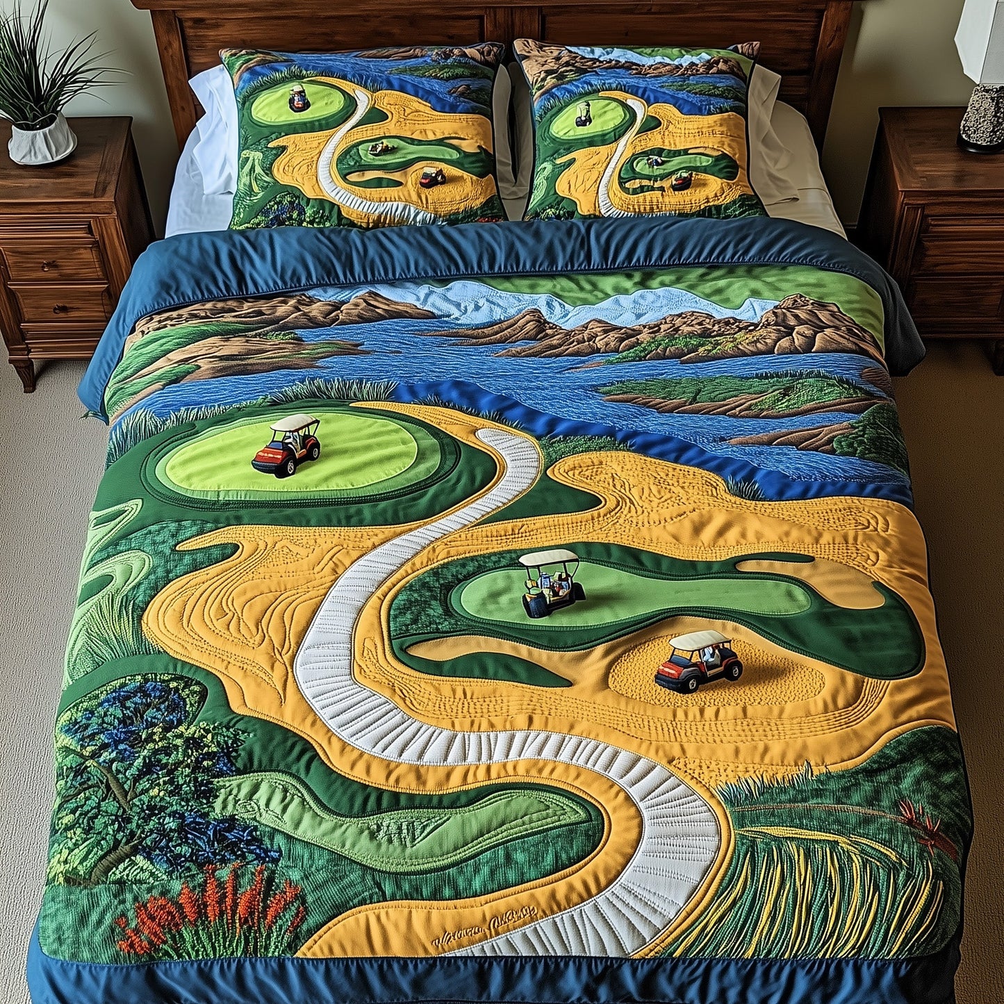 Golf Course Dream 3-Piece Quilted Bedding Set GFTOMA1021