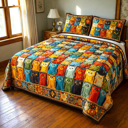 Whisker Charm 3-Piece Quilted Bedding Set GFTOMA10224