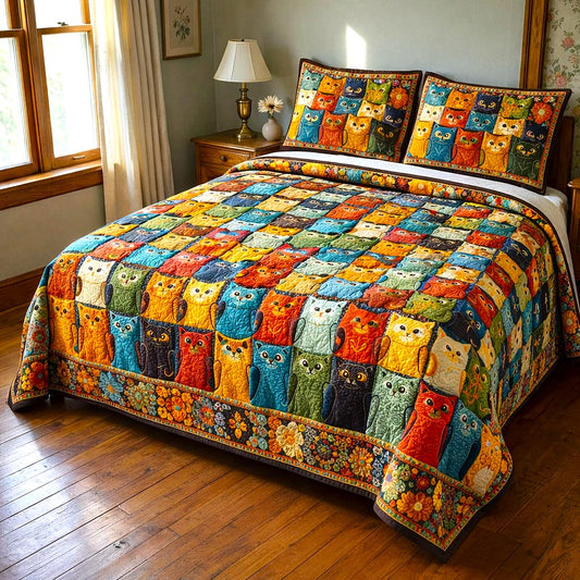 Whisker Charm 3-Piece Quilted Bedding Set GFTOMA10224