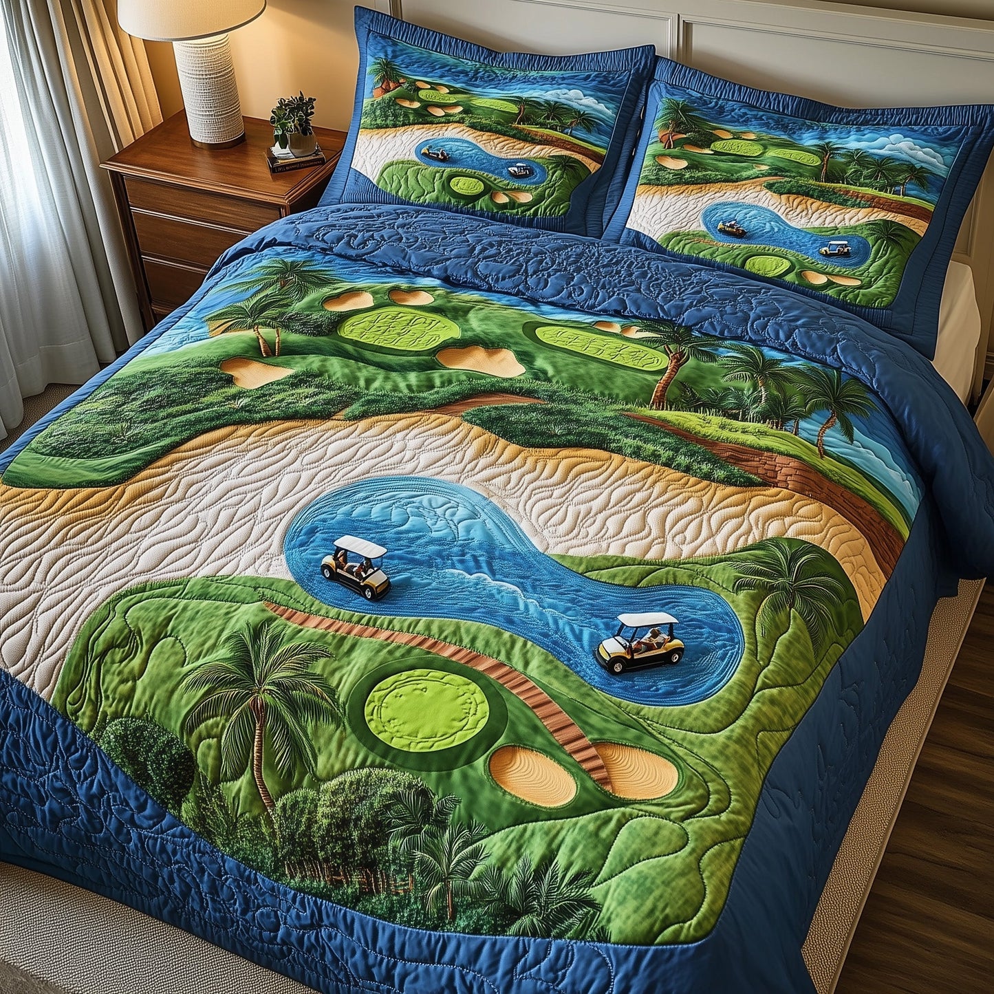 Golf Course Dream 3-Piece Quilted Bedding Set GFTOMA1023