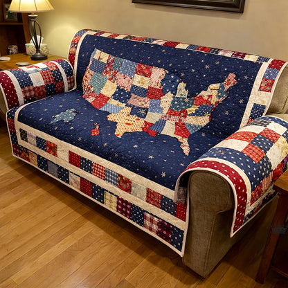 American Pride Quilted Sofa Cover GFTOMA10274