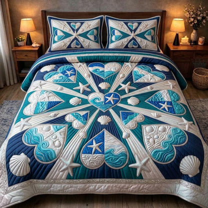 Sea Shells 3-Piece Quilted Bedding Set GFTOMA10330