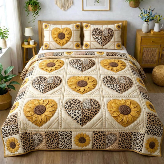 Sunny Bloom 3-Piece Quilted Bedding Set GFTOMA10354