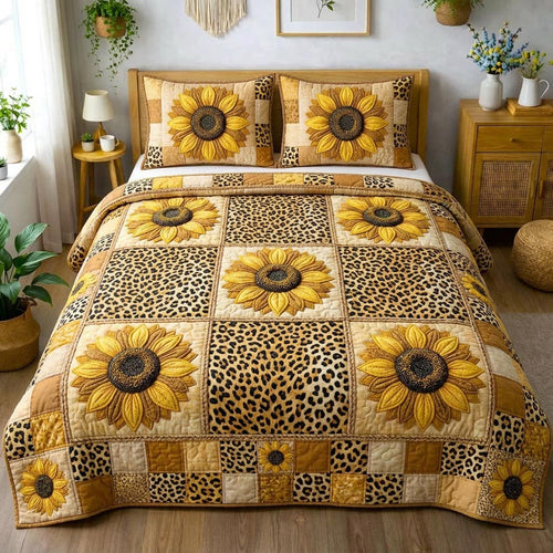Sunflower Joy 3-Piece Quilted Bedding Set GFTOMA10356