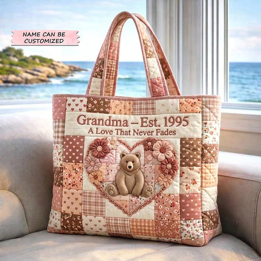 Mom Bloom Quilted Tote Bag QTCUZ GFTOMA10376