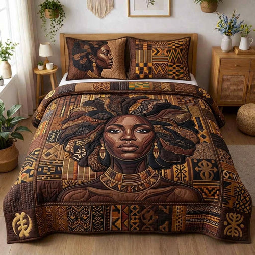 Ebony Queen 3-Piece Quilted Bedding Set GFTOMA10422