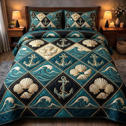 Ocean Treasure 3-Piece Quilted Bedding Set GFTOMA10459
