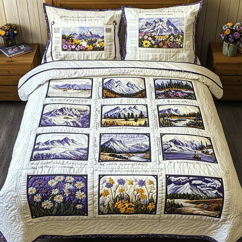 Vintage Postcard 3-Piece Quilted Bedding Set GFTOMA1052
