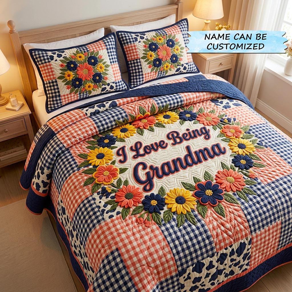 Sweet Bloom 3-Piece Quilted Bedding Set QTCUZ GFTOMA10549