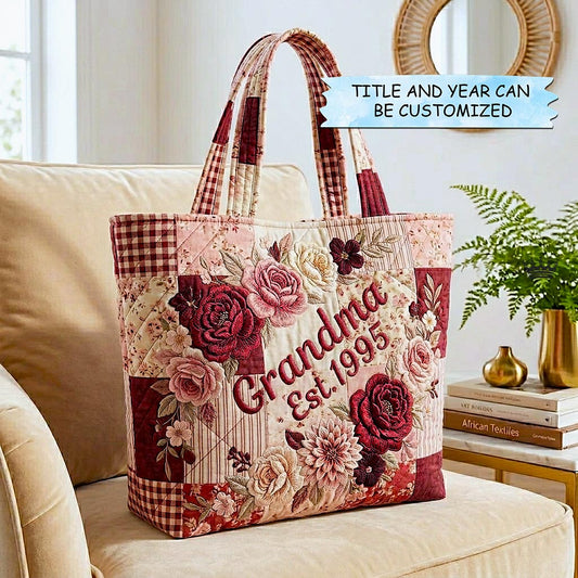Mom Bloom Quilted Tote Bag QTCUZ GFTOMA10558