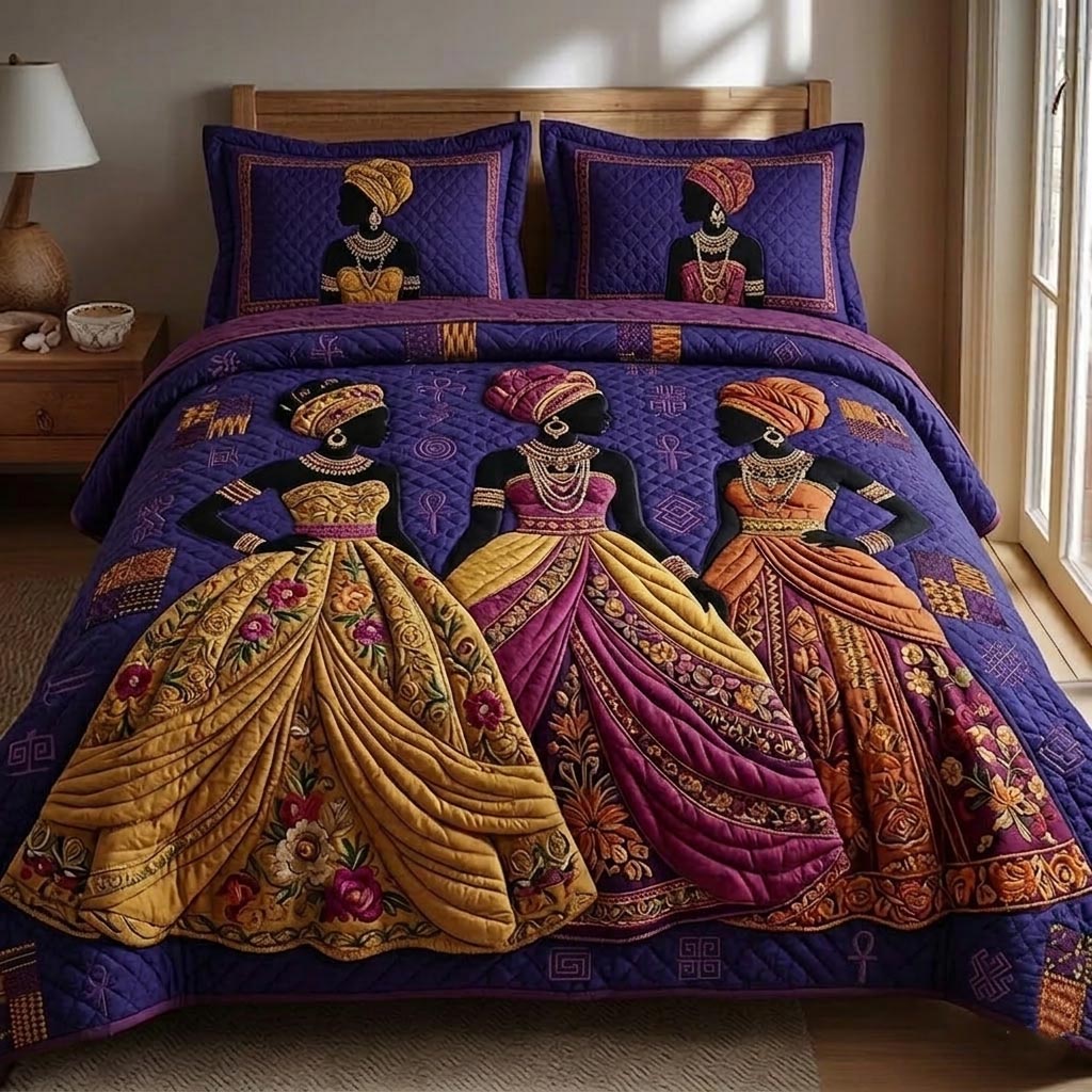 Royal Glow 3-Piece Quilted Bedding Set GFTOMA10611