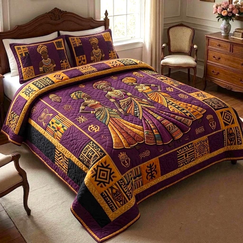 Golden Queen 3-Piece Quilted Bedding Set GFTOMA10612