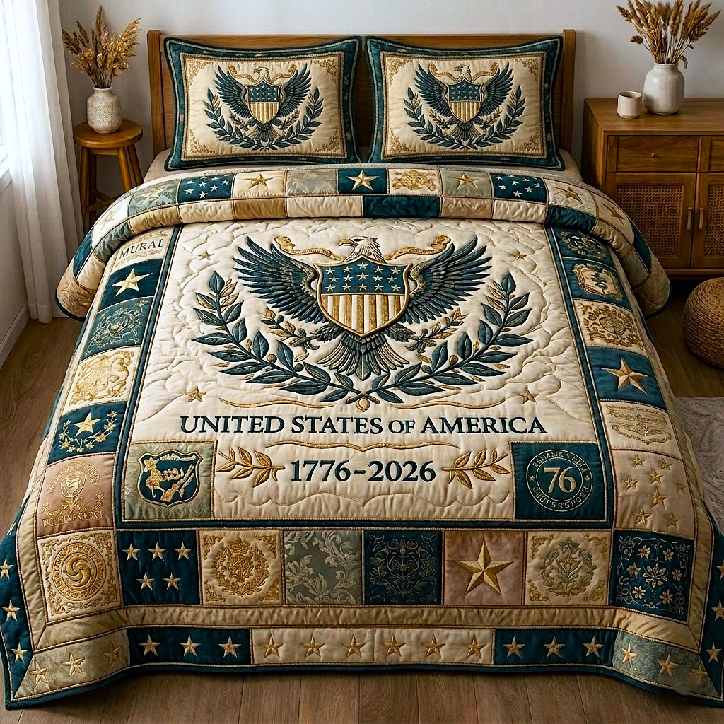 Heritage Patch 3-Piece Quilted Bedding Set GFTOMA10638