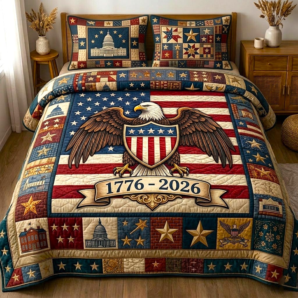 Heritage Patch 3-Piece Quilted Bedding Set GFTOMA10639