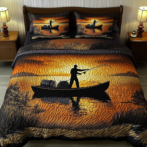 Fishing Delights 3-Piece Quilted Bedding Set GFTOMA1065