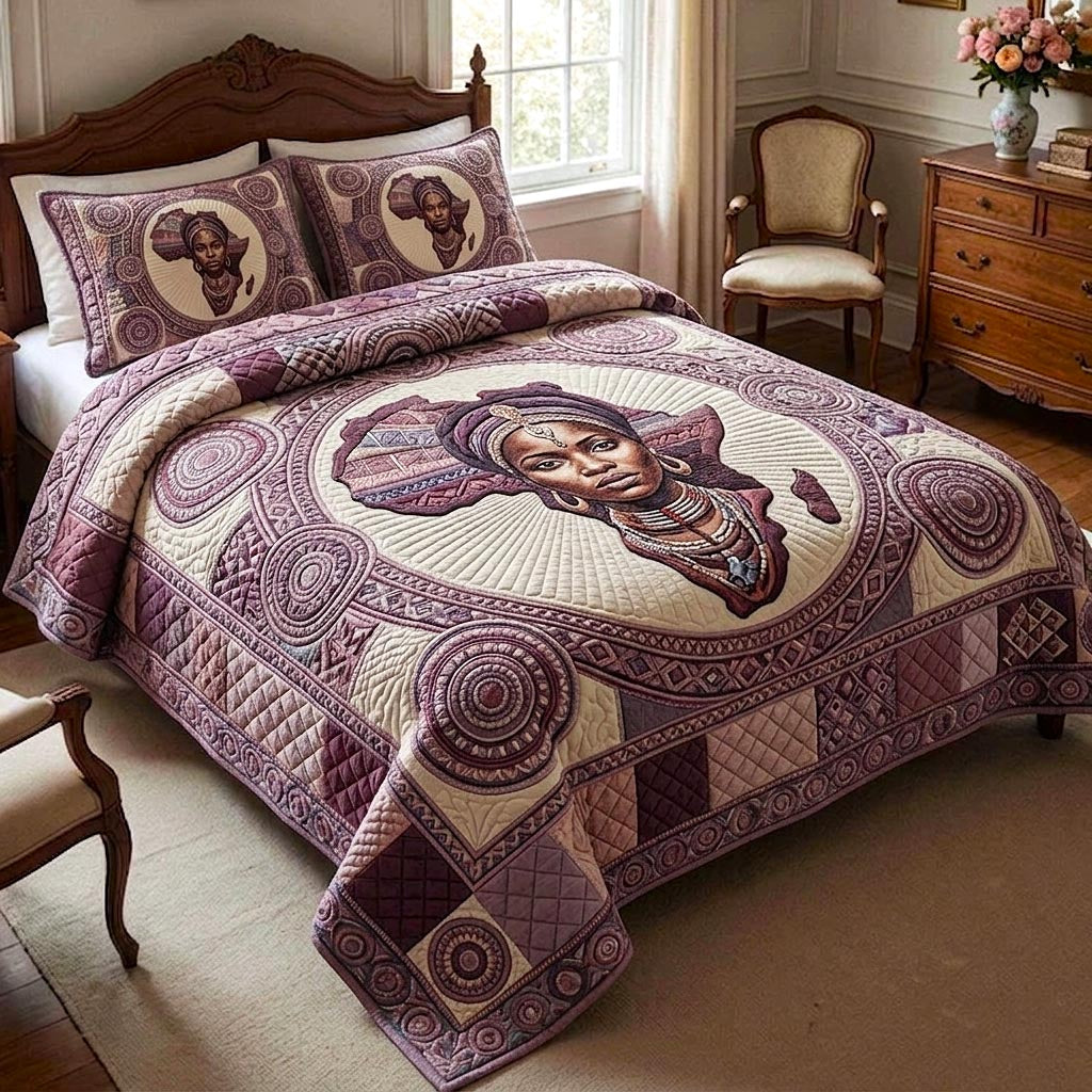 African Heritage 3-Piece Quilted Bedding Set GFTOMA10682