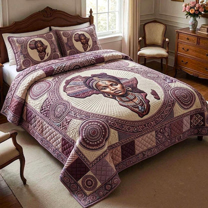 African Heritage 3-Piece Quilted Bedding Set GFTOMA10682