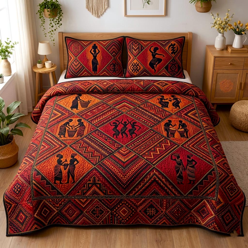 Cultural Rhythm 3-Piece Quilted Bedding Set GFTOMA10684