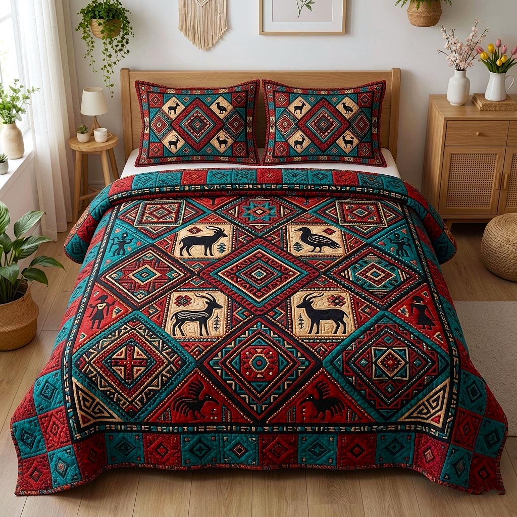 Cultural Rhythm 3-Piece Quilted Bedding Set GFTOMA10685