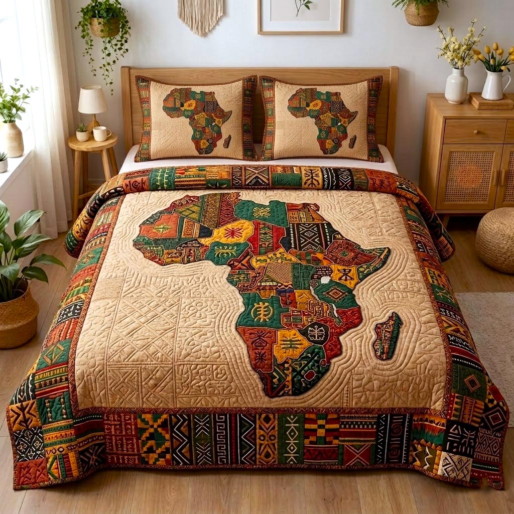 Cultural Rhythm 3-Piece Quilted Bedding Set GFTOMA10686