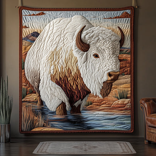 White Bison Quilted Blanket GFTOMA106