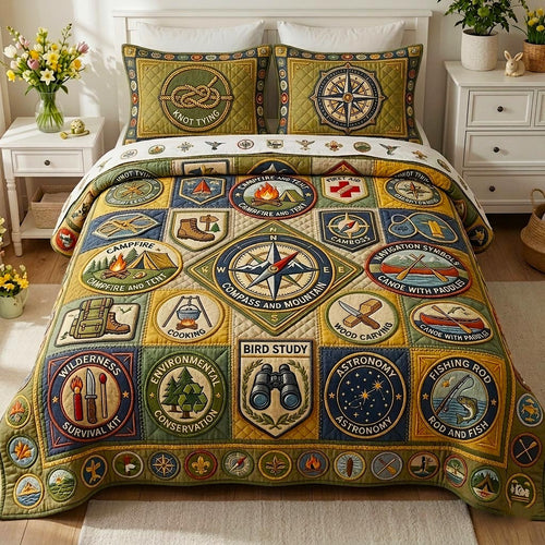 Badge Spirit 3-Piece Quilted Bedding Set GFTOMA10713