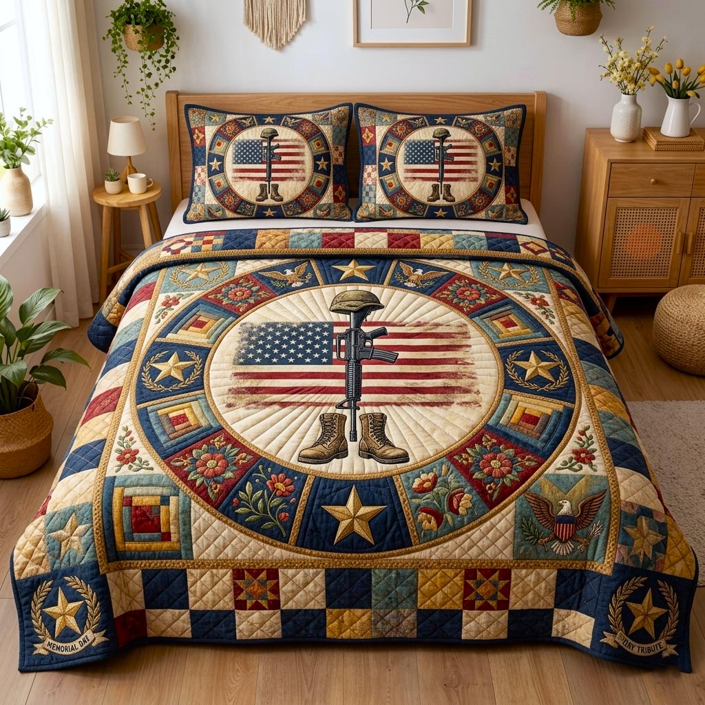 Honor Garden 3-Piece Quilted Bedding Set GFTOMA10721