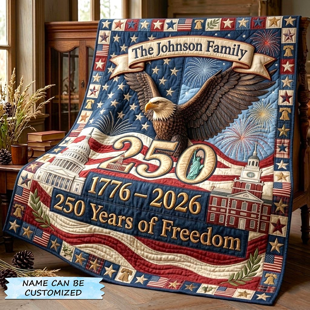 America 250th Anniversary Quilted Blanket QTCUZ GFTOMA10733
