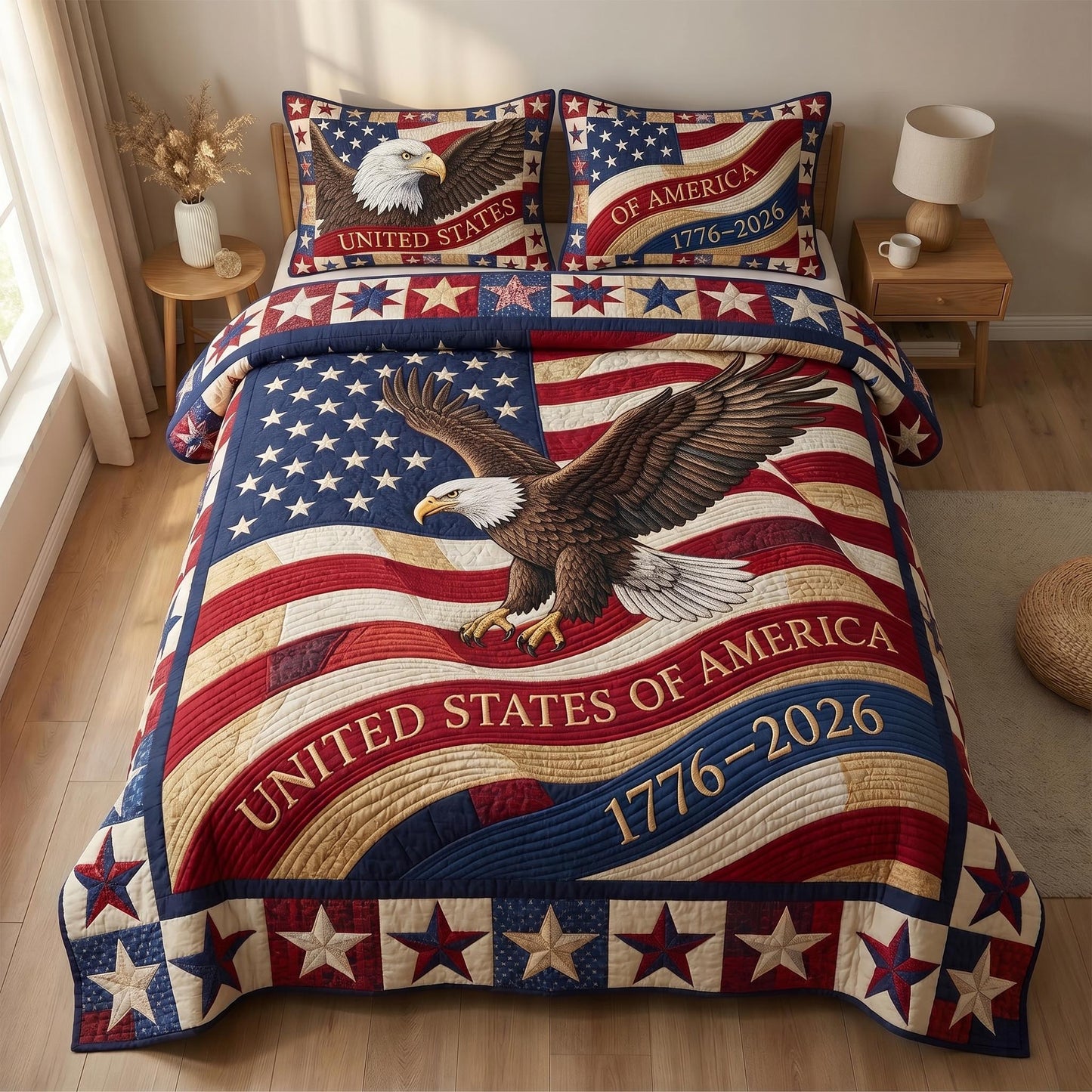 Heritage Patch 3-Piece Quilted Bedding Set GFTOMA10849