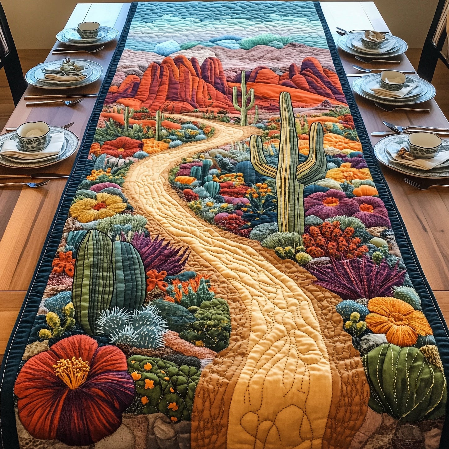 Blooming Cactus Quilted Table Runner GFTOMA1084