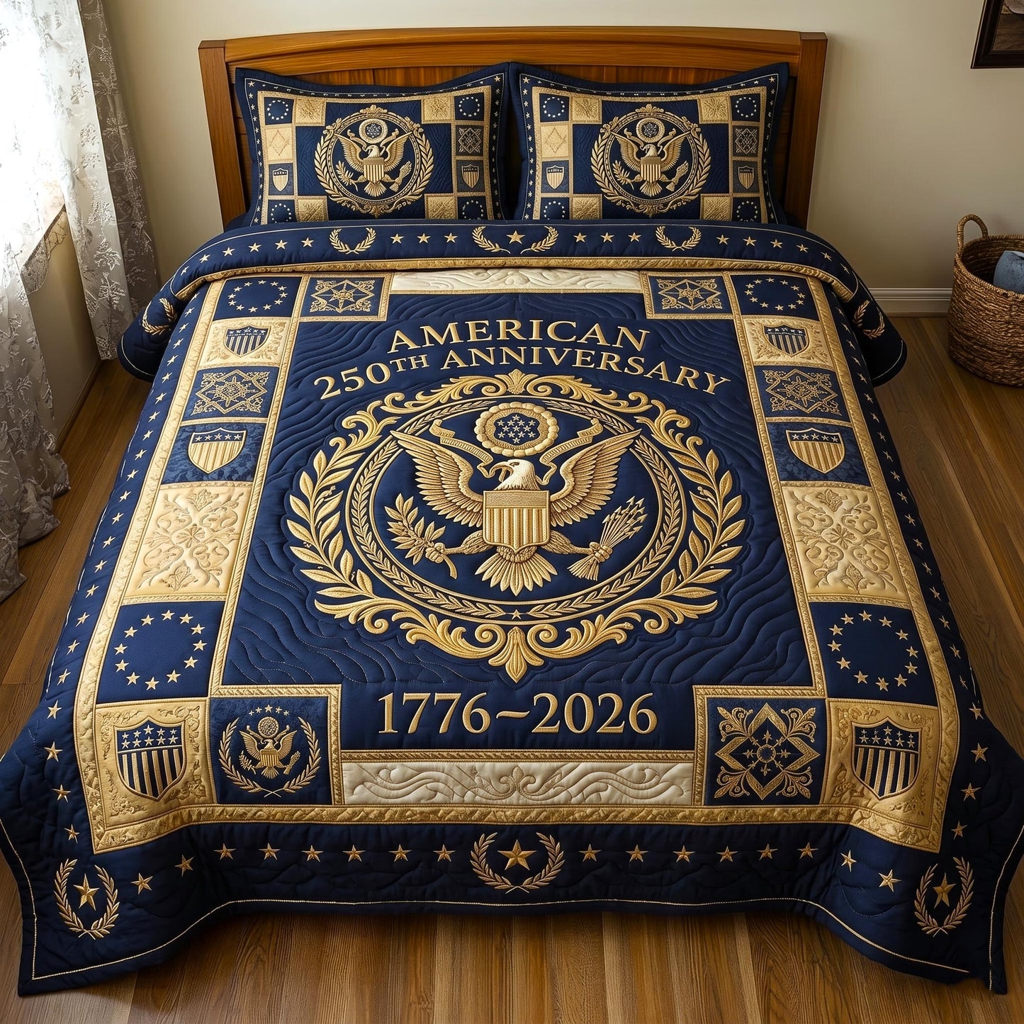 Heritage Patch 3-Piece Quilted Bedding Set
