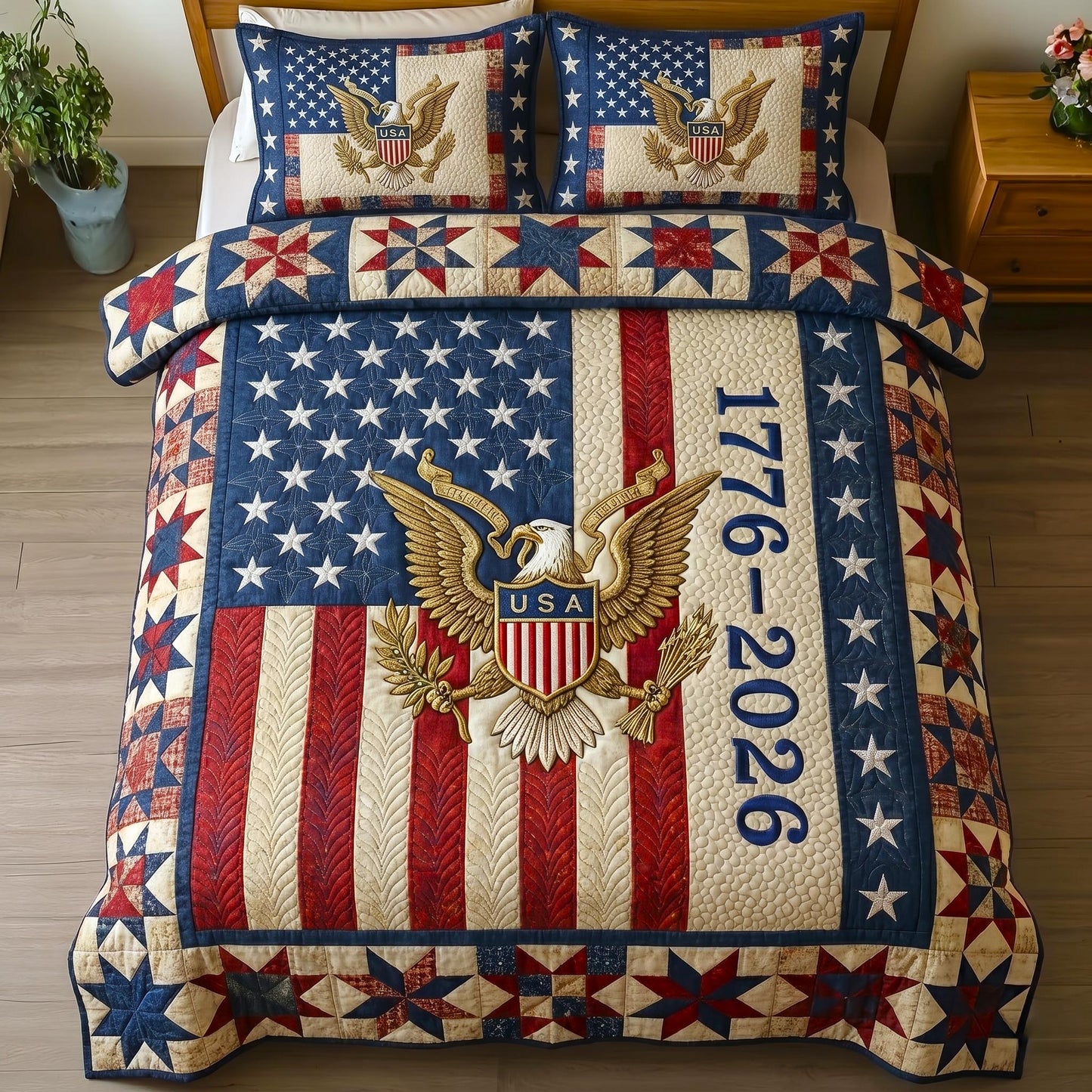 Heritage Patch 3-Piece Quilted Bedding Set GFTOMA10852