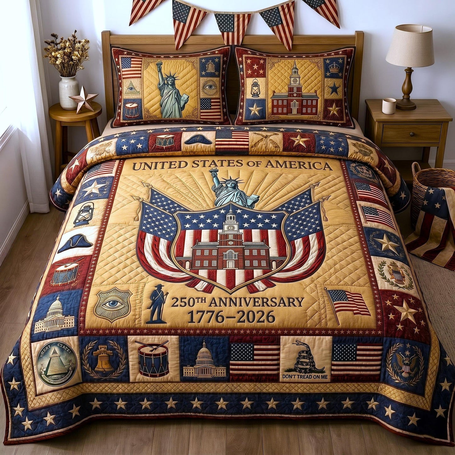 Heritage Patch 3-Piece Quilted Bedding Set GFTOMA10856