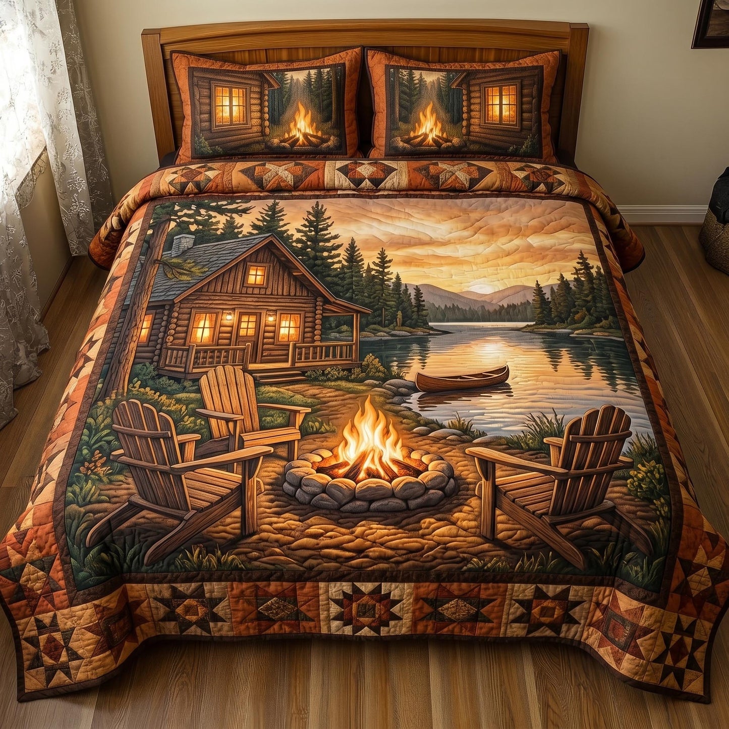 Rustic Cabin 3-Piece Quilted Bedding Set GFTOMA10859