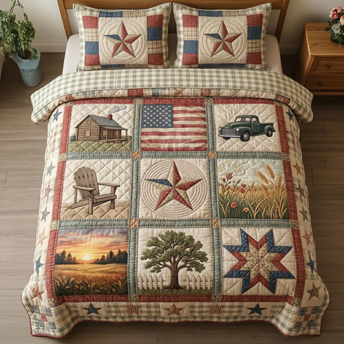 Heritage Patch 3-Piece Quilted Bedding Set GFTOMA10869