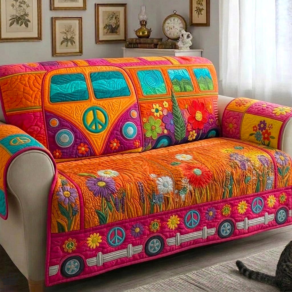 Hippie Van Quilted Sofa Cover GFTOMA10931