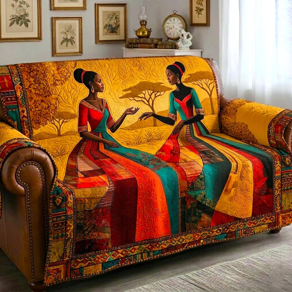 African Sunlight Quilted Sofa Cover GFTOMA10942