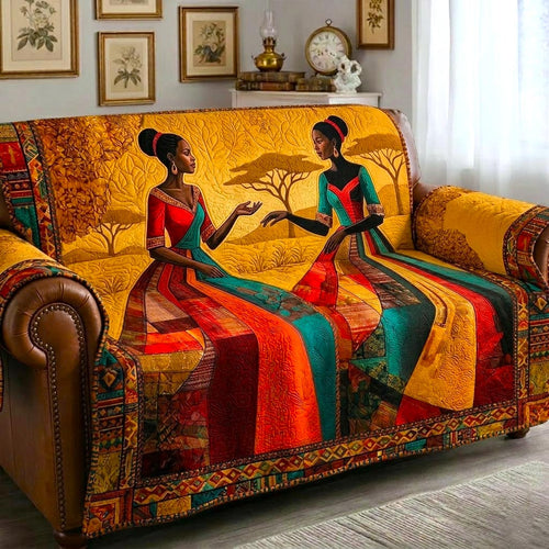African Sunlight Quilted Sofa Cover GFTOMA10942