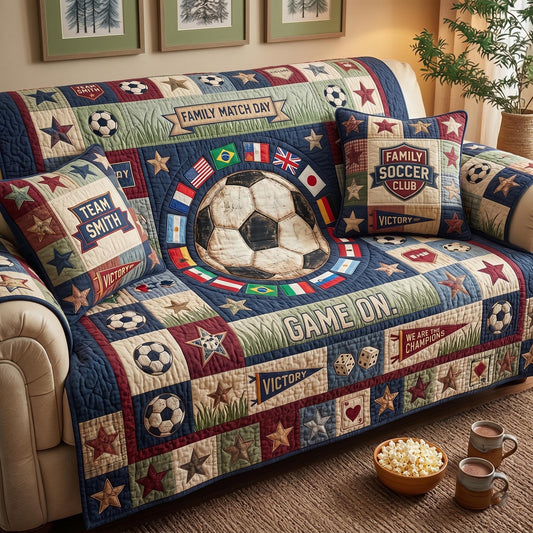 World Soccer Quilted Sofa Cover GFTOMA10978