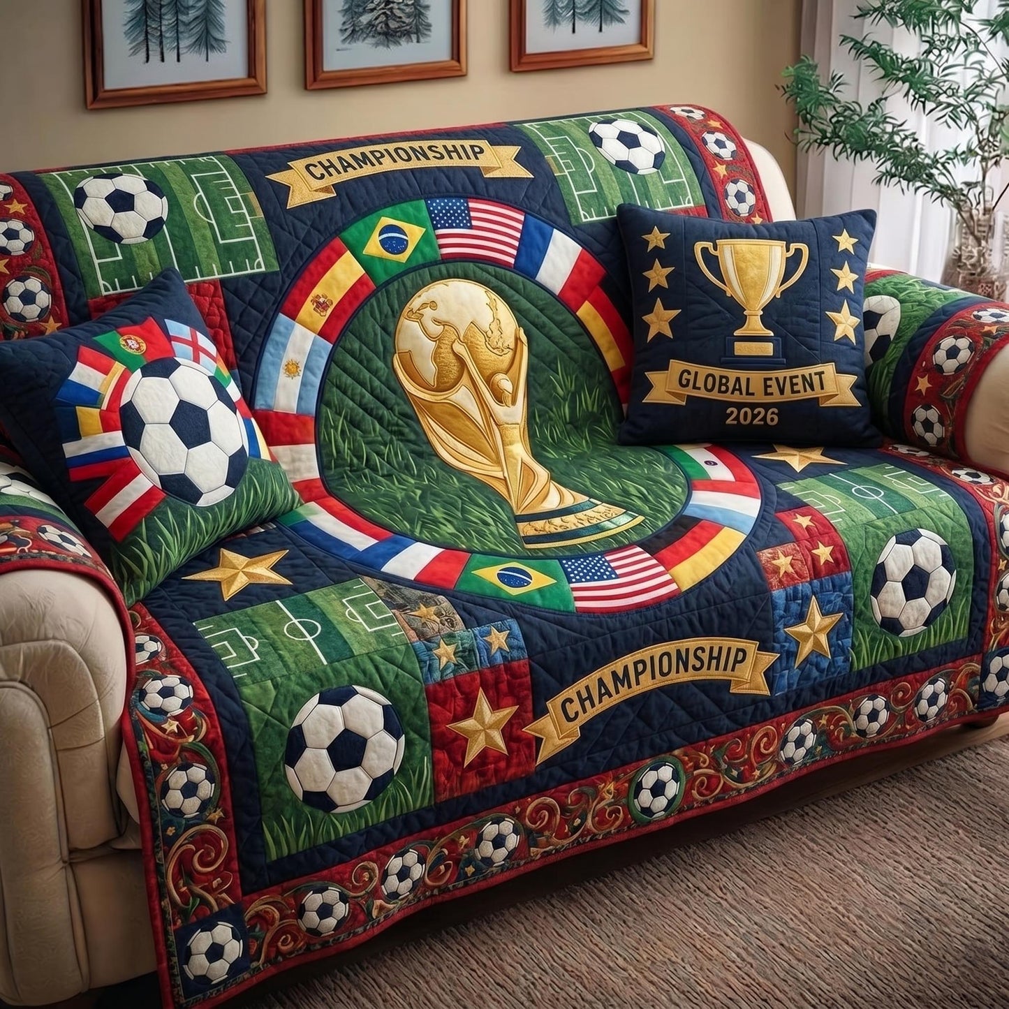 Global Match Quilted Sofa Cover GFTOMA10979