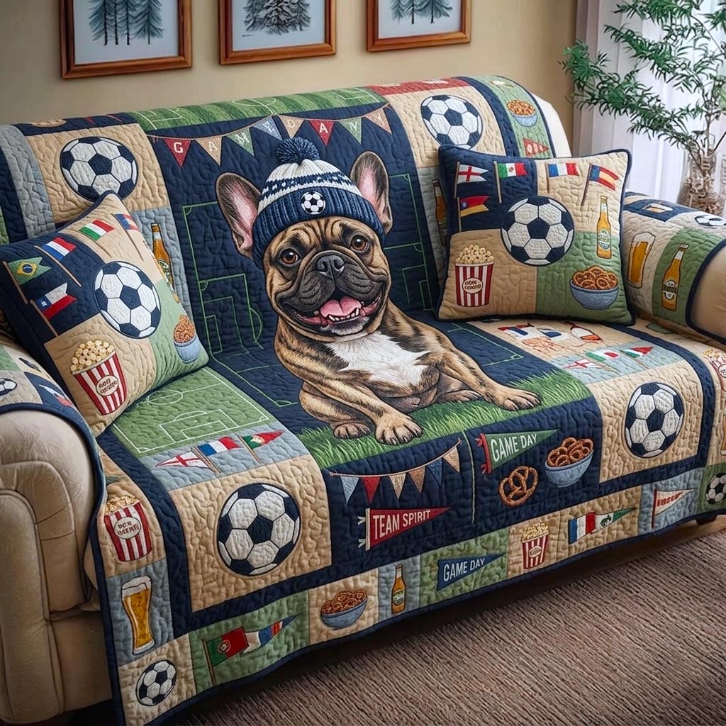 Game Day Pup Quilted Sofa Cover GFTOMA10984