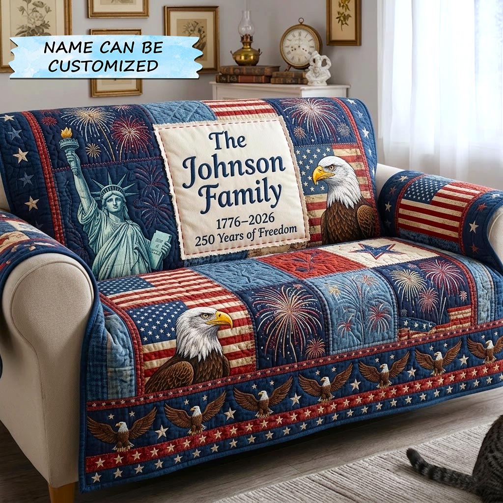 America 250th Anniversary Quilted Sofa Cover GFTOMA10992