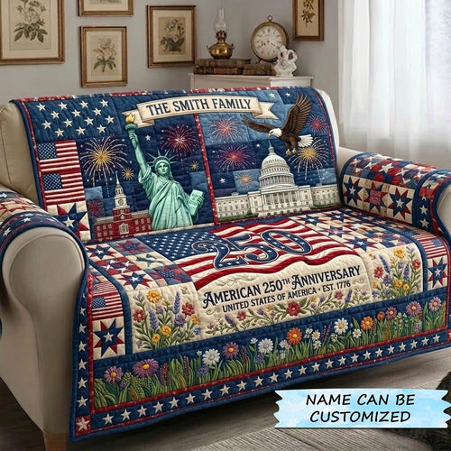 America 250th Anniversary Quilted Sofa Cover QTCUZ GFTOMA10993C3
