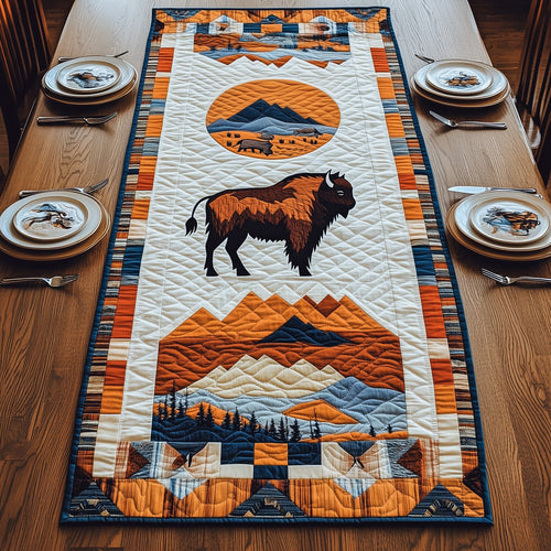 Bison Native Quilted Table Runner GFTOMA109