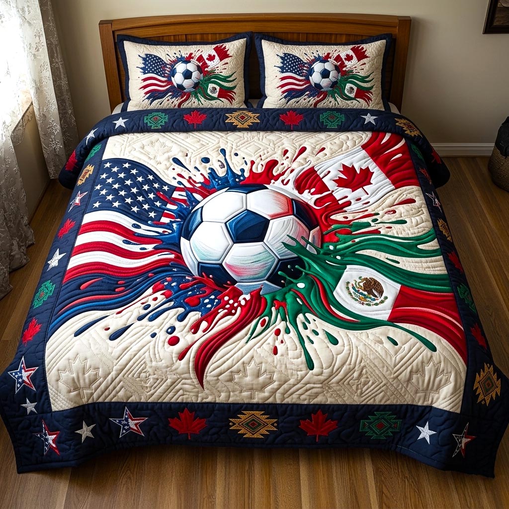 Match Day 3-Piece Quilted Bedding Set GFTOMA11063