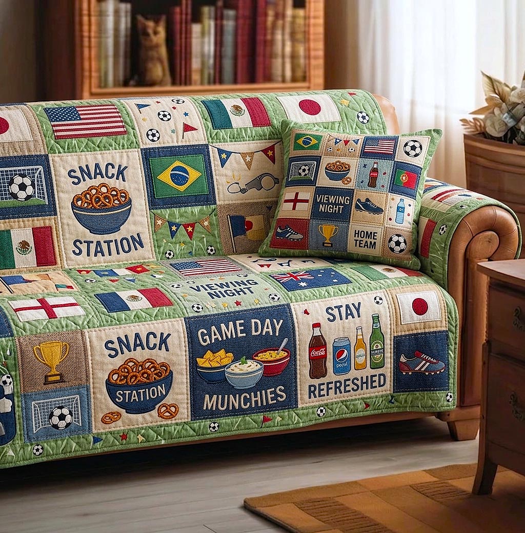 Match Day Quilted Sofa Cover GFTOMA11072
