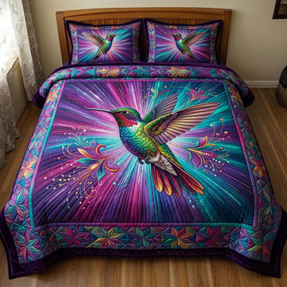 Hummingbird Blossom 3-Piece Quilted Bedding Set GFTOMA11091