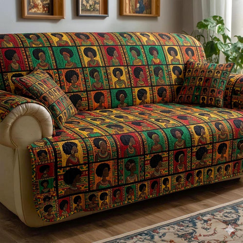 African Pattern Quilted Sofa Cover GFTOMA11113