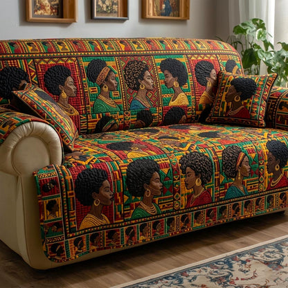 African Pattern Quilted Sofa Cover GFTOMA11114
